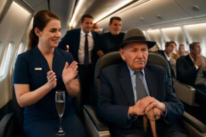 Когато един бизнесмен ме нарече „боклук“, задето седях в първа класа, мълчах и го оставих сам да копае гроба си. Но когато гласът на капитана прозвуча по уредбата с обявление, което накара цялата кабина да ахне, самодоволната усмивка на този арогантен глупак изчезна по-бързо от достойнството му. 26 549591406 1386146219743050 67752