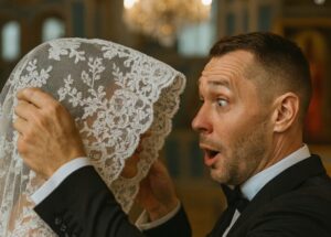 По време на сватбената церемония младоженецът бавно повдигна воала на булката, за да я целуне, но под воала видя нещо ужасяващо 😱😱 62 fata2