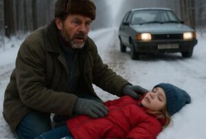 Мъж шофирал по добре познат зимен път към дома на дъщеря си, когато забелязал върху снега ярко червено петно. Първоначално помислил, че е торбичка, парче плат или просто чужд боклук. Но нещо в тази гледка го накара да натисне спирачките. 50 sledi na snegu2