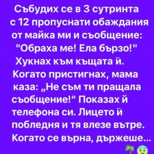 Събудих се в 3 сутринта с 12 пропуснати обаждания от майка ми и съобщение: 👇 44 596517713 122175346448593989 8820801842029337156 n