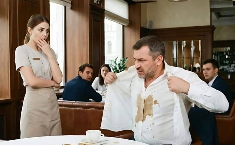 Собственикът на ресторанта започна да крещи и да обижда сервитьорката, въпреки че всъщност самият той с лакът бутна чашата и разля кафето върху собствената си риза. Но от отговора на момичето всички в заведението останаха в пълен шок 😱😲 3 kamera v restorane3