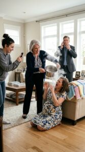 older caucasian woman angrily po