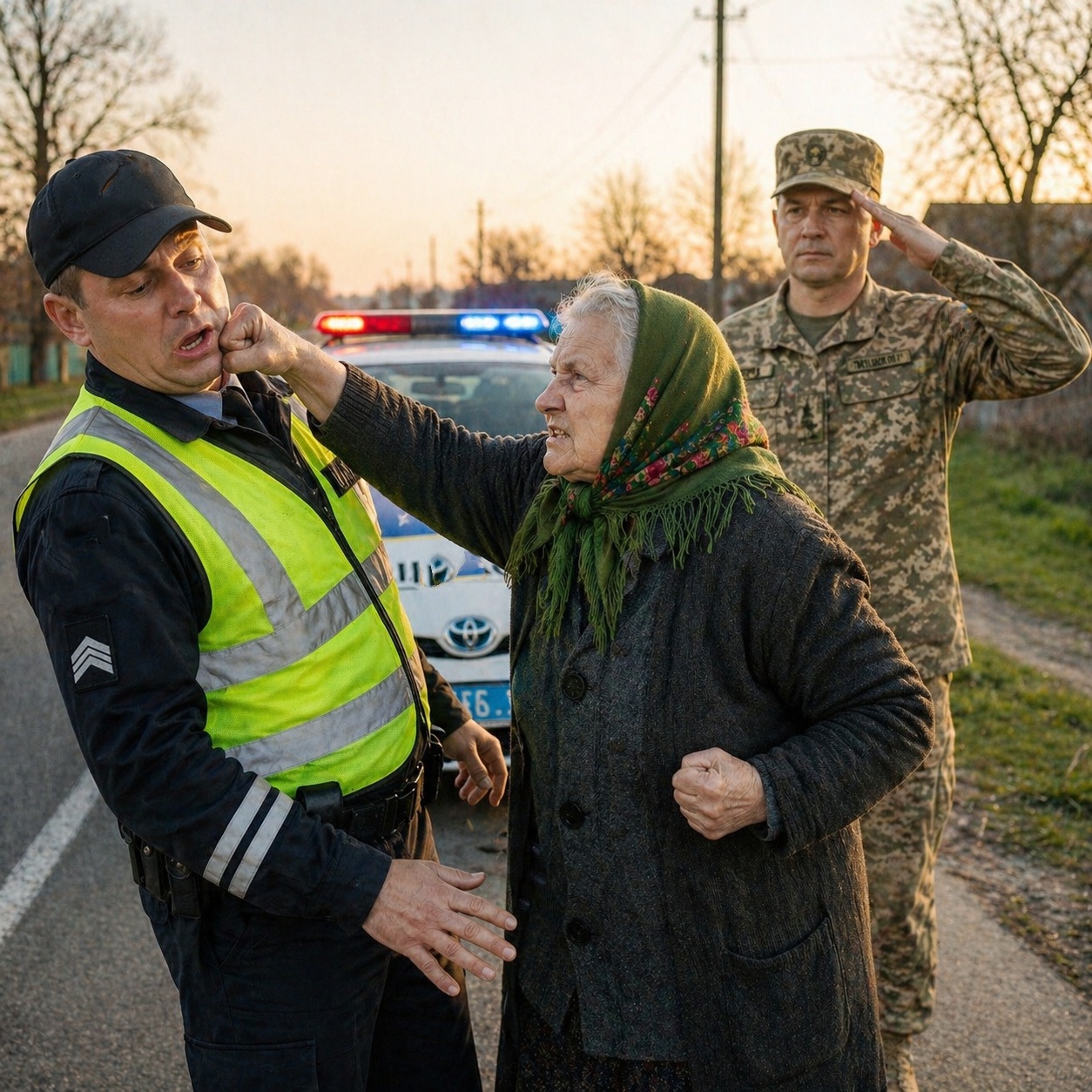 Полицай помисли, че това е просто една възрастна жена… докато не видя как генерал ѝ отдава чест… 😲😲😲 3 681056159 1276958824606688 86000
